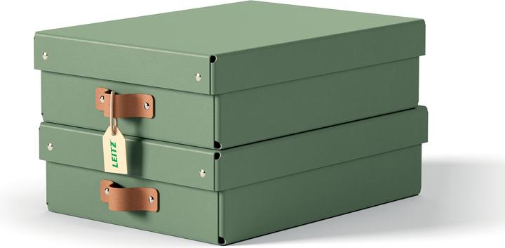 Leitz Archivbox Puro Recyclingkarton Mittelgross und Flach mit Deckel (A4)