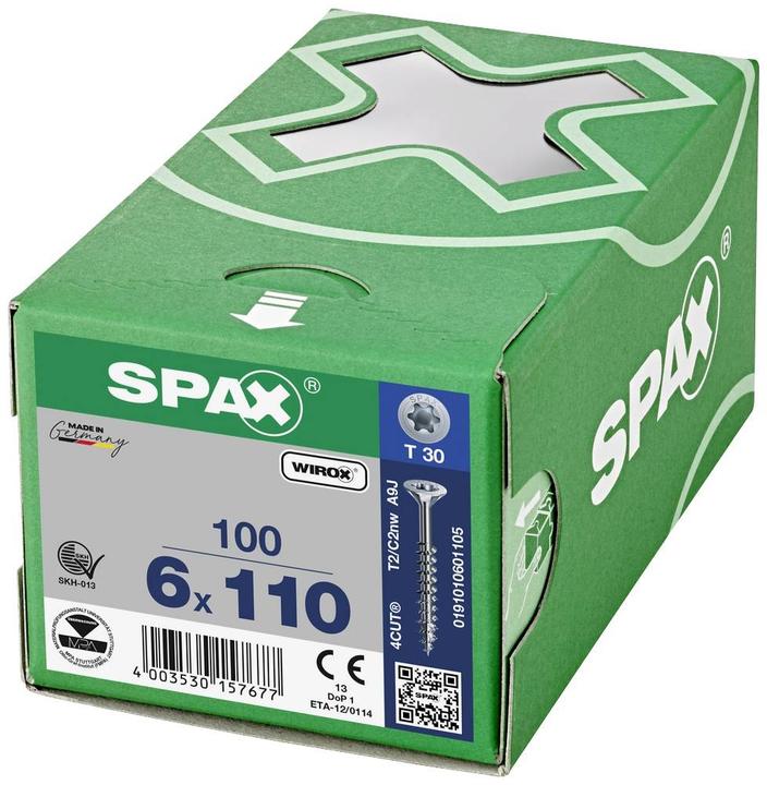 Actual product image Spax Countersunk Multi-Head T-Star Plus T30 Partial Thread Wirox (100 Screws per piece)
