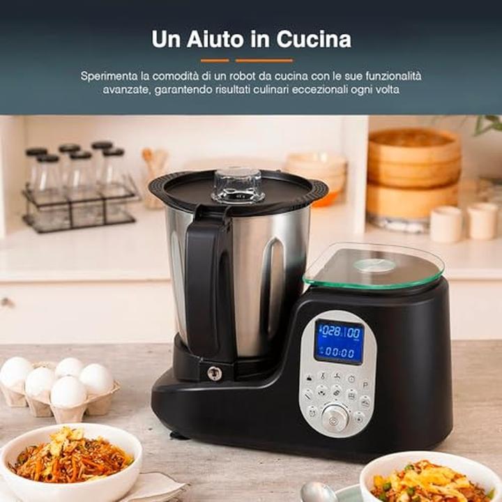 Immagine prodotto Avilia Robot da cucina multifunzione per impastare, tritare e cuocere con bilancia integrata (550 W)