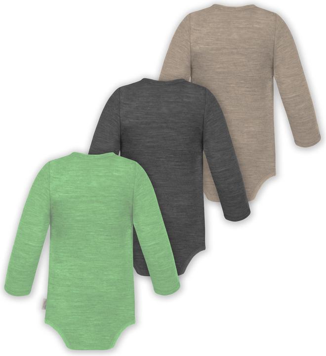 Immagine prodotto Normani Confezione da 3 pezzi di body a maniche lunghe in merino per bambino e bambina - 9355 (68)