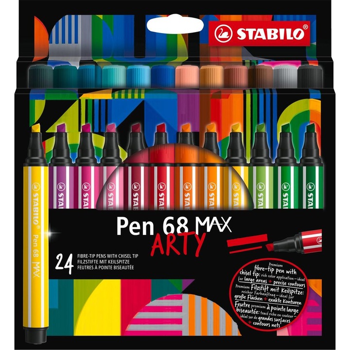 Immagine prodotto STABILO PEN 68 MAX ARTY - penne con punta in fibra (24 colori, 24 x)