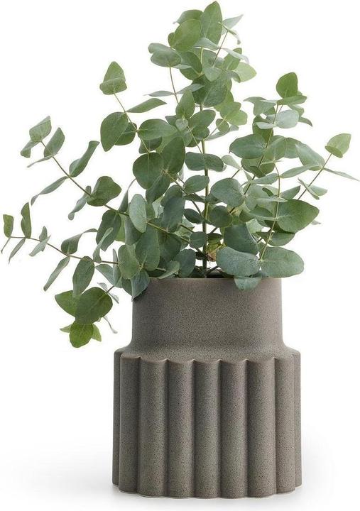 Produktbild Born in Sweden MYLLA Vase oval Marmor weiss matt 25cm Design aus Steinzeug (1x)