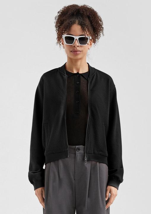 Produktbild s.Oliver Sweatshirt Sweatshirt im Blousonstyle mit Strukturmuster (XXL)