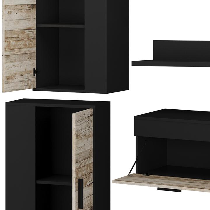 Produktbild Vicco Wohnwand Berno, Beige/Anthrazit, set, 4 Teile (139.80 x 35.40 x 38.90 cm)
