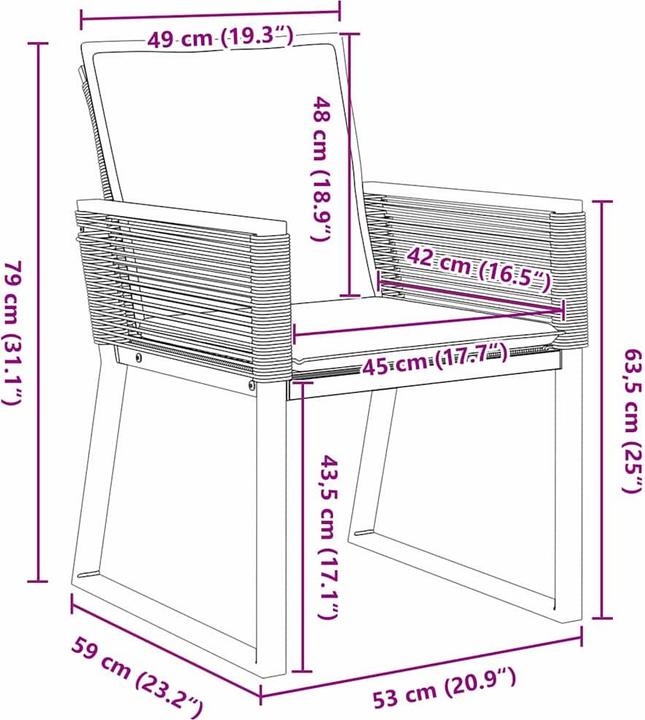 Produktbild vidaXL Garten Essgruppe (160 x 80 x 73 cm)