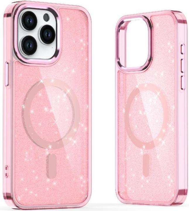 Actual product image Hurtel Glitter Case MagSafe for iPhone 16 - pink with glitter (Apple iPhone 16)