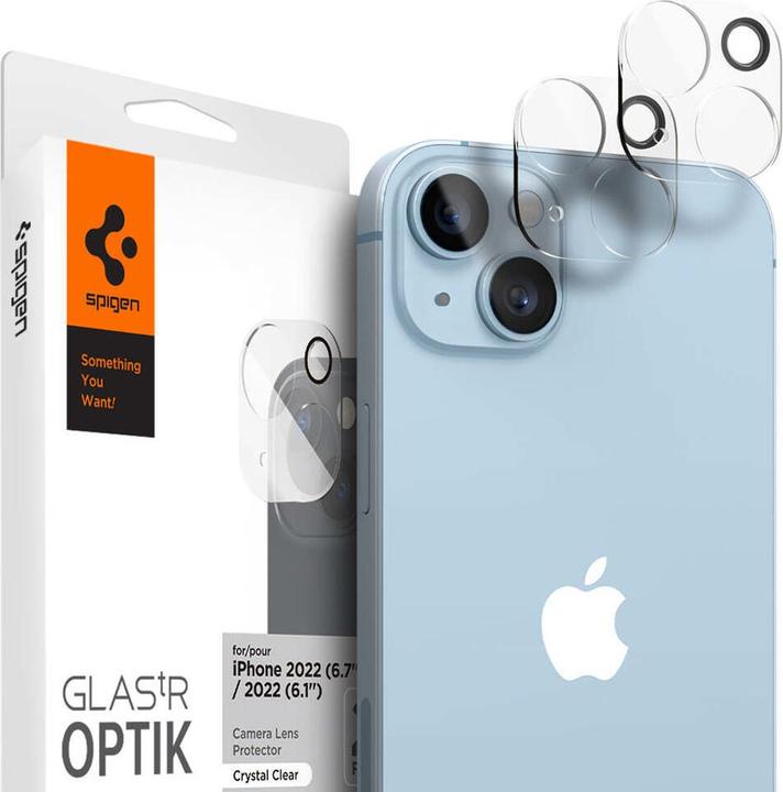 Actual product image Spigen Optik.Tr Camera iPhone 14/14 Plus Lens 2szt./2pcs przezroczysty/crystal clear AGL05229 (2 Piece, Apple iPhone 14, Apple iPhone 14 Plus)