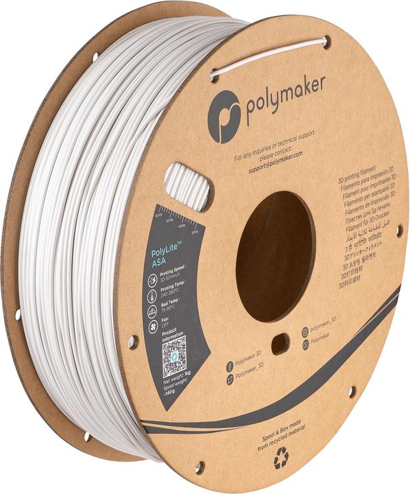 Actual product image Polymaker PolyLite ASA Blue 1.75mm 3kg (ASA, 1.75 mm, 3000 g, Blue)