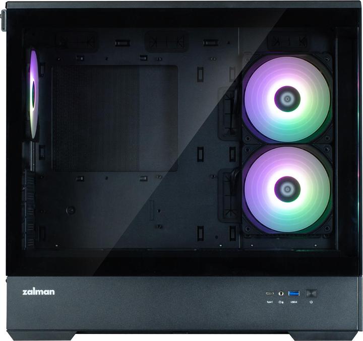Actual product image Zalman GHE P30 V2 micro-ATX case Tempered Glass Panoramic View - Black (mATX, Mini-ITX)