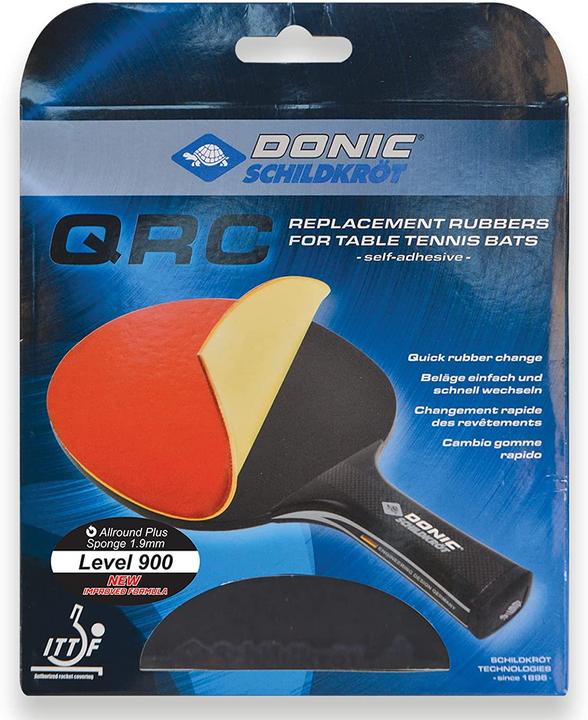 Actual product image Donic Schildkröt Donic-Schildkröt 752575 - Table tennis replacement rubber QRC Level 900, 1,9mm sponge, ITTF rubber