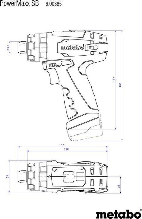 Actual product image Metabo PowerMaxx SB Basic (Rechargeable battery operated)
