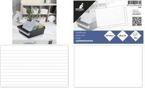 Kangaro Karteikarten, 200 x 125 mm, blanko, weiss aus Karton, 190 g/qm, ohne Lineatur (190 g/m²)