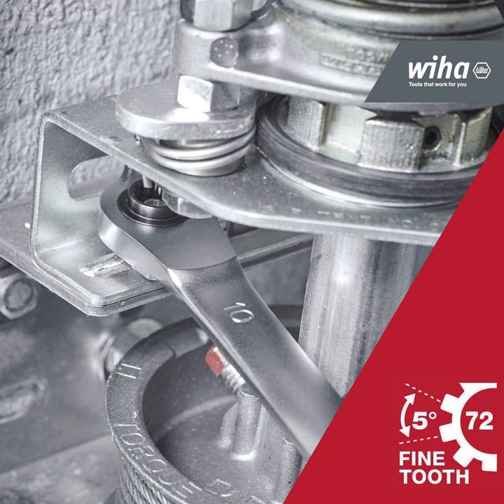 Actual product image Wiha 45421 Double ratchet ring spanner 10 - 19 mm (19 mm, 10 mm, 17 mm, 13 mm)