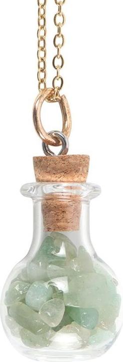 Image du produit Something Different - Collier motif/style Bouteille de potion GREEN WITCH (Alliage, Nickel, Quartz aventurine)