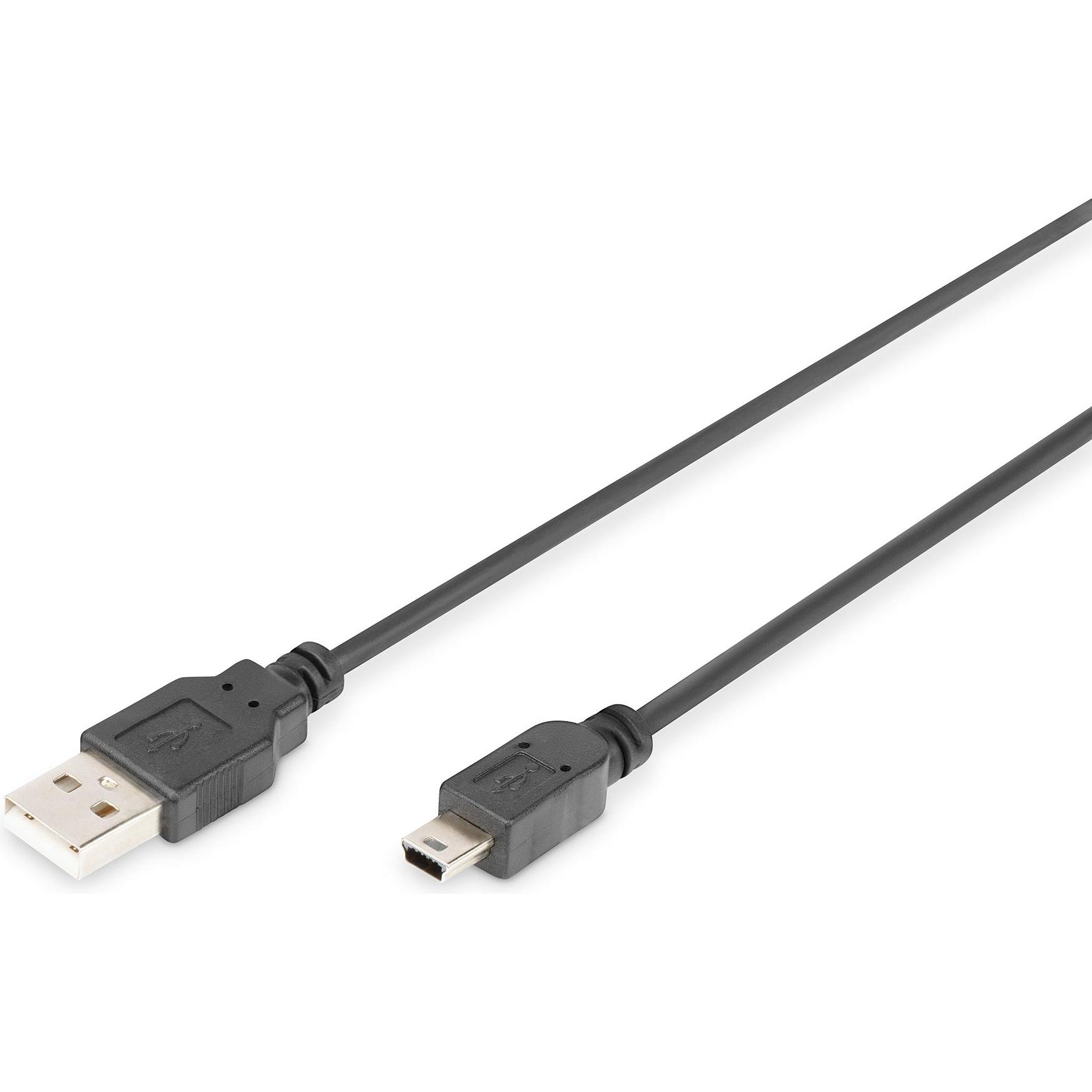 Digitus USB A – Mini USB B (1 m, USB 2.0), USB Kabel