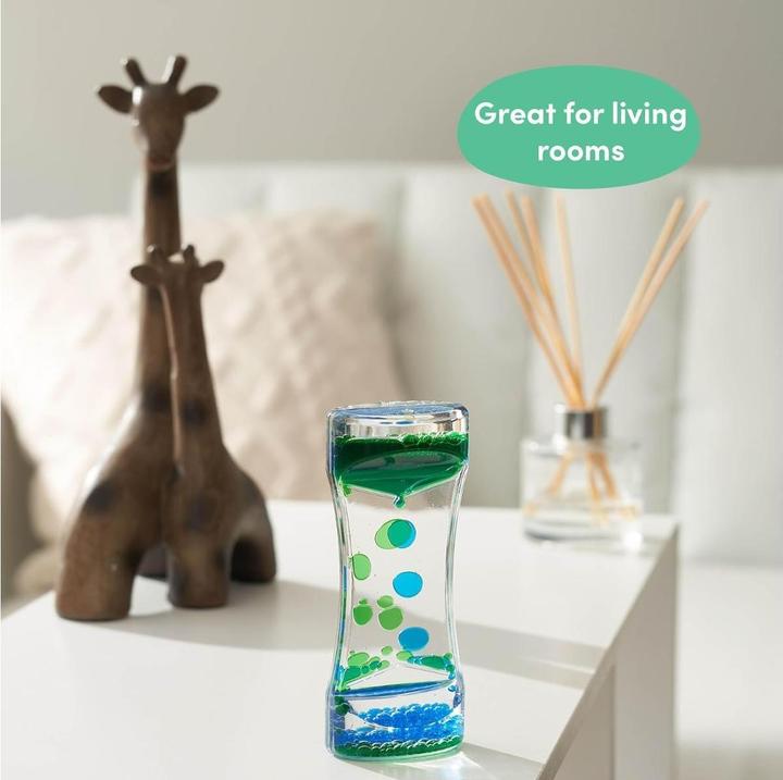 Actual product image The twiddlers Flüssige Sanduhr Liquid Motion Timer grün blau