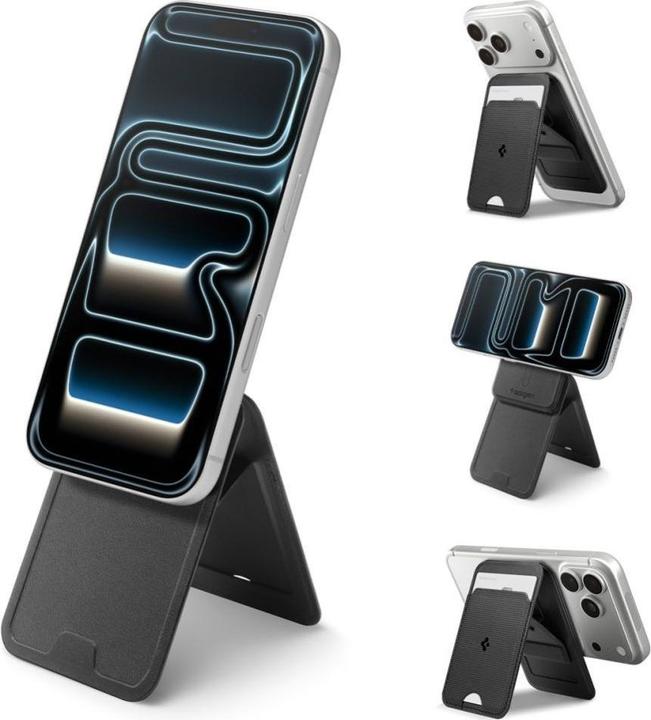 Actual product image Spigen Slim Fold (Mag Fit) | S314-3 MagSafe Card Holder Black