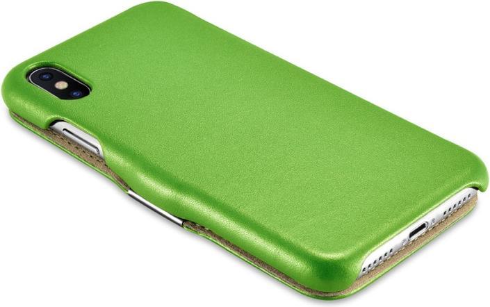 Image du produit iCarer iPhone X/XS - Étui à clapet Luxury Series Vert RIX02 (Apple iPhone X, Apple iPhone XS)