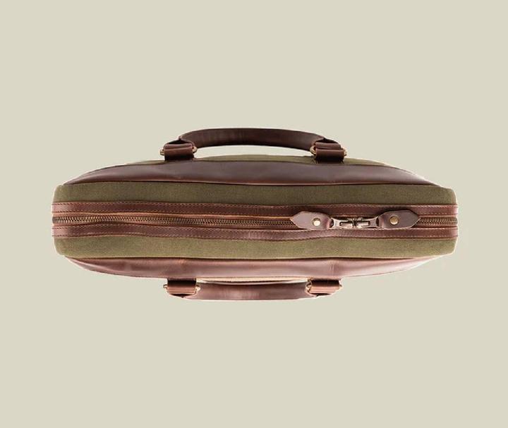 Actual product image Buckle & Seam Canvas Business Briefcase Venture Grün/Blau