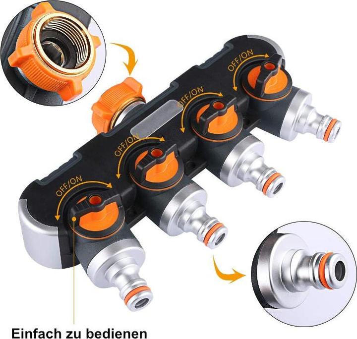 Produktbild Hermex 4-Wege-Wasserverteiler (4 Wege Verteiler, 19.05 mm)