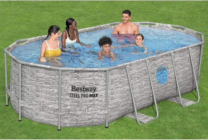 Produktbild Bestway Steel Pro MAX Splashview Frame P ool Komplett-Set mit Filterpumpe 427x250 (427 x 250 x 100 cm)