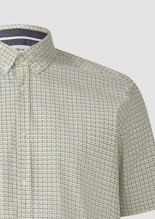 Immagine prodotto s.Oliver Hemd Regular Fit: Gemustertes Kurzarmhemd aus Baumwolle mit Button-Down-Kragen (5XL)