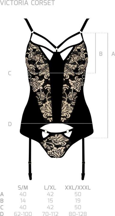 Produktbild Casmir Guêpière Victoria - - 2XL/3XL - Noir (XXL, 3XL)
