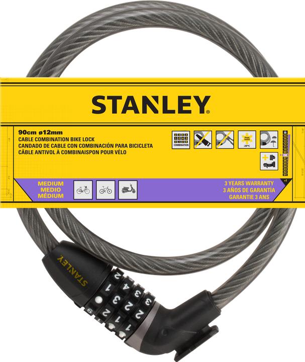 Produktbild Stanley Kabelschloss 12mm x 900mm, 4-stellig (90 cm)