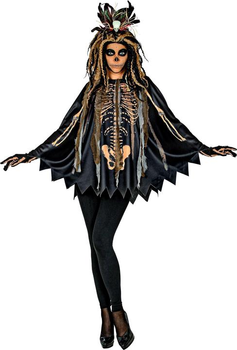 Actual product image Widmann Voodoo Priestrin cape: poncho with hood (One size)