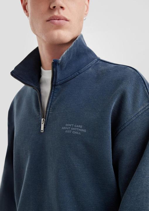 Produktbild s.Oliver Sweatshirt Gewaschener Sweat-Troyer mit Brustprint (M)