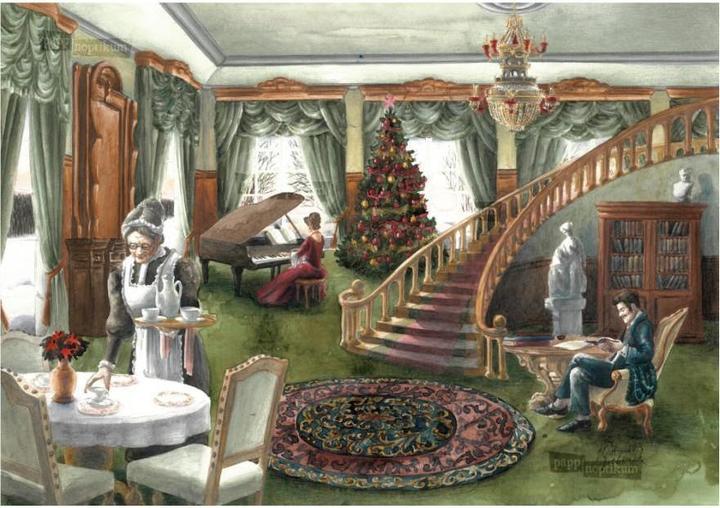 Pappnoptikum 1037 - Steampleton family - Christmas story (folded card)