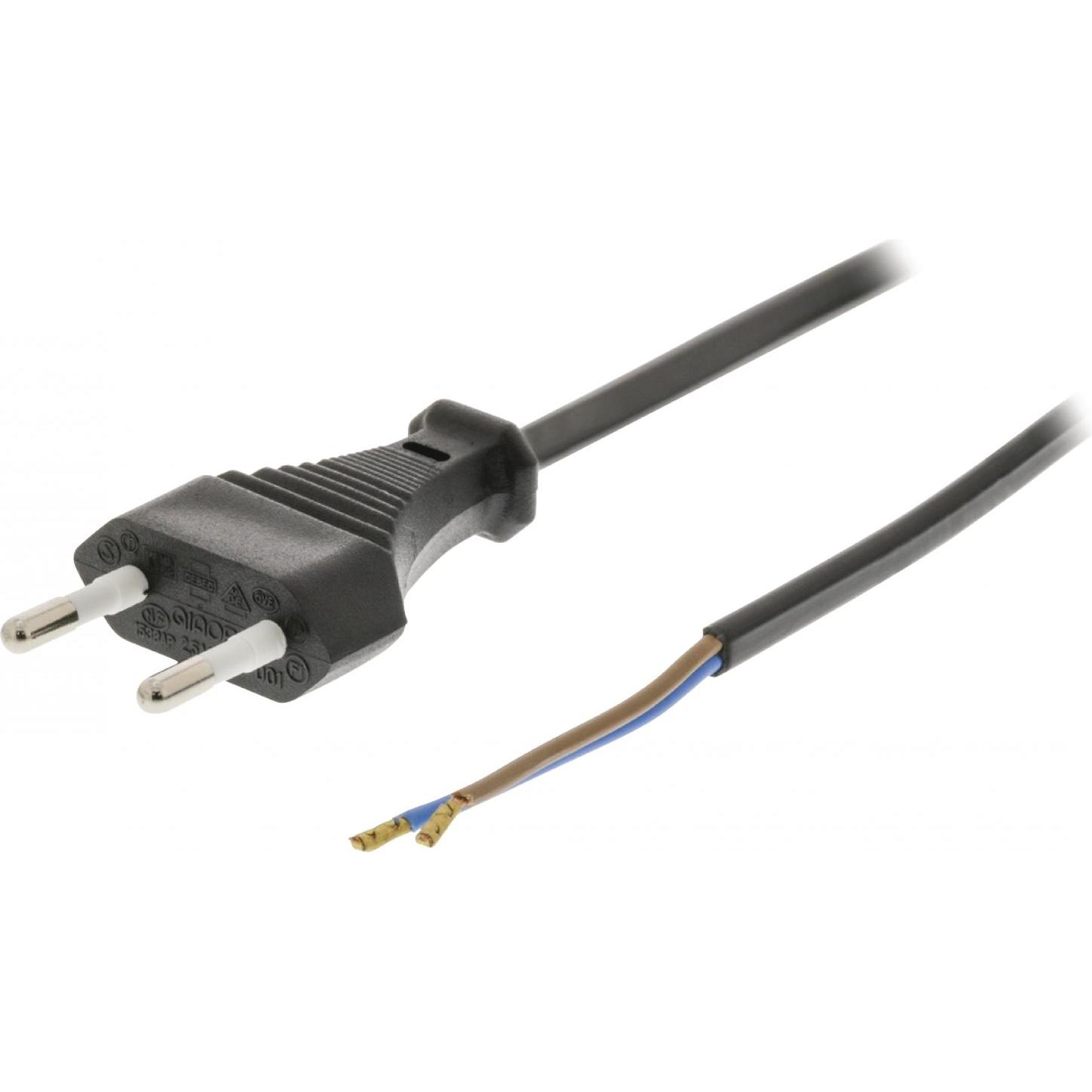 Valueline Nedis PCGP11050BK20 Netzkabel Euro-Stecker, abgewinkelt IEC-320-C7 2,0 m Schwarz (2 m), Stromkabel