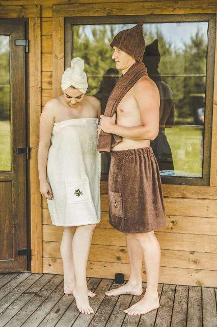 Actual product image Namų tekstilė EMBROIDERED SAUNA APRON (75X150 CM BR