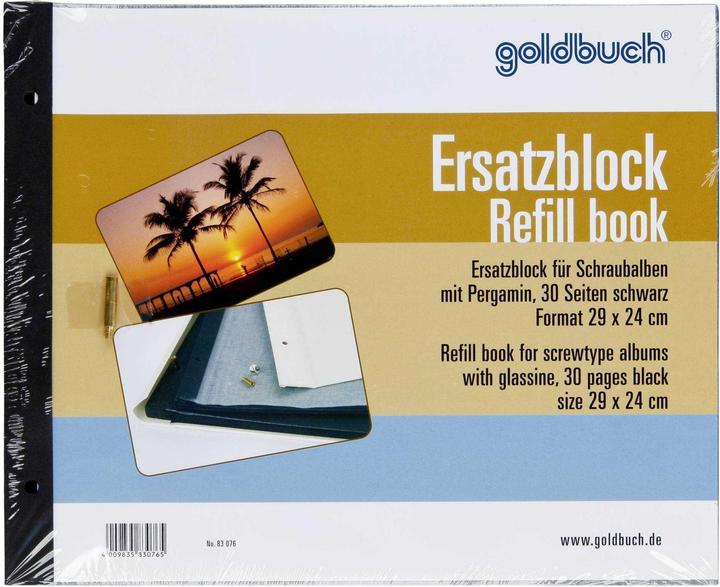 Productafbeelding Goldbuch Vervangingsblok 29x24 30 pagina's zwart + schroeven (24 x 29 cm)