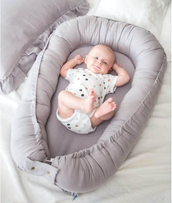 Produktbild Babyly Leinen Babynest Grau