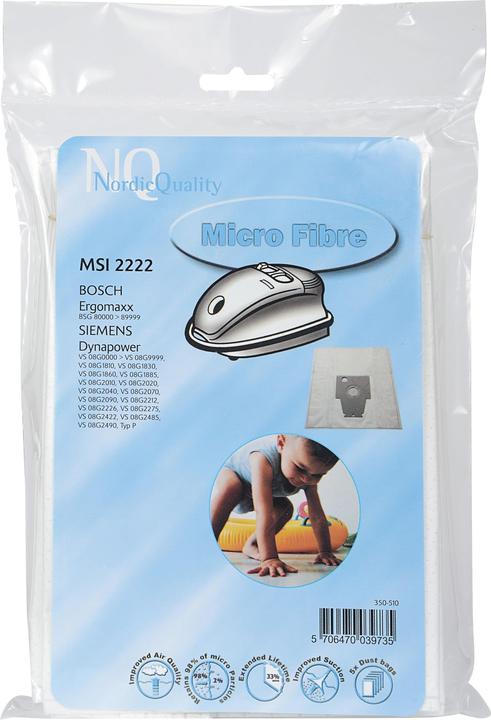 Actual product image Nordic Quality MSI 2222 Vacuum cleaner bags, 5 pcs. (5 x)