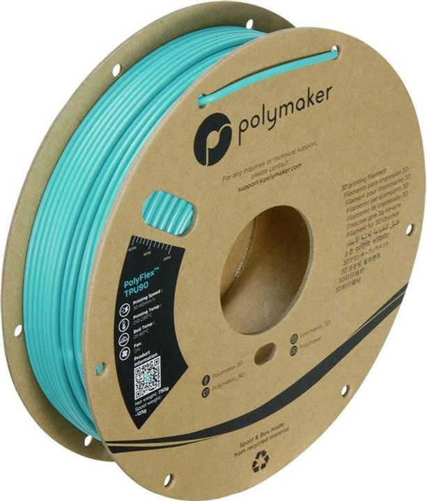 Actual product image Polymaker PolyFlex TPU-90A Blue 2.85 mm 750g (TPU, 2.85 mm, 750 g, Blue)