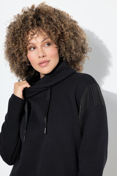 Produktbild Ulla Popken Sweatshirt, Kettenfransen, Stehkragen, Langarm (62)