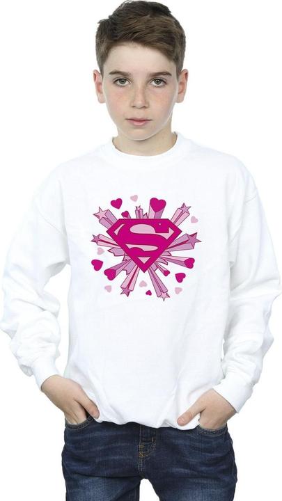 Produktbild Superman Pink Hearts And Stars Logo Sweatshirt Jungen (128)