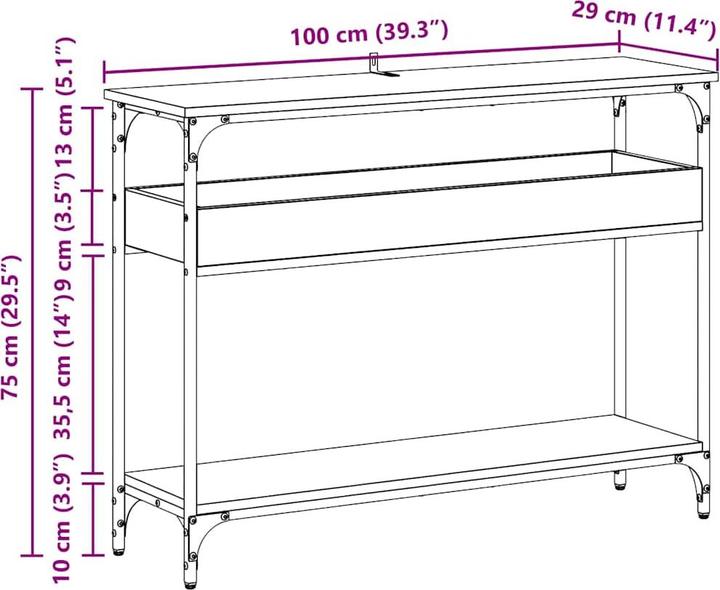 Produktbild vidaXL Konsolentisch (29 x 29 x 75 cm)