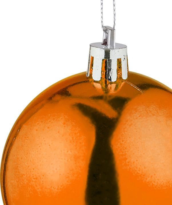 Actual product image Relaxdays - Weihnachtskugeln 50er Set, Orange/ Silber, 7 x 6 cm (50 -part)