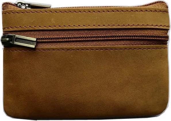 Immagine prodotto Only-Bags.Store Portamonete vintage in pelle di cavallo pazzo Portamonete con zip in vera pelle con chiave retrò
