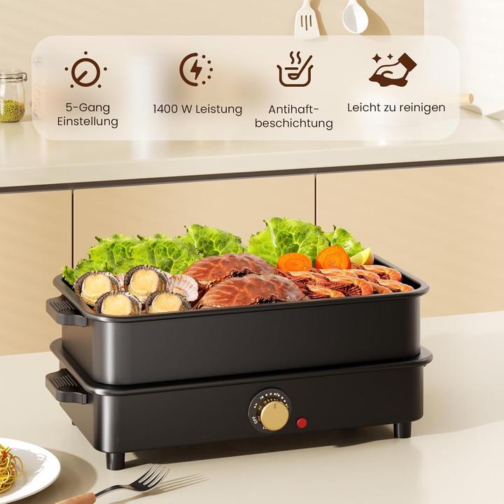 Immagine prodotto Mihoho 2-in-1 Elektrogrill & Hotpot mit Tragetasche