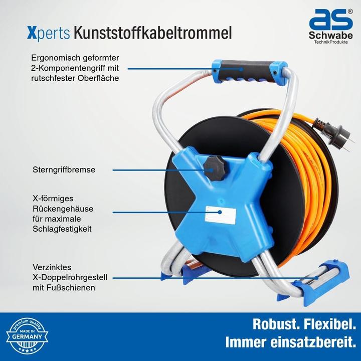 Produktbild As - Schwabe Kunststoffkabeltrommel mit USB (50 m, 1.50 mm²)