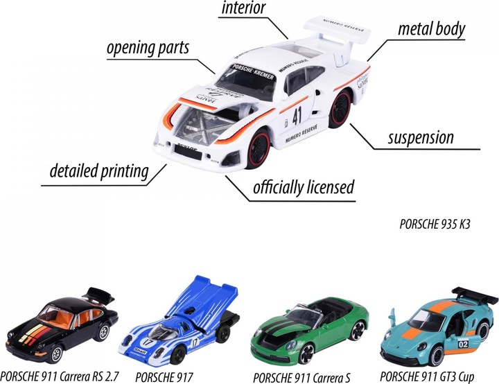 Immagine prodotto Majorette Porsche 5 pezzi confezione regalo