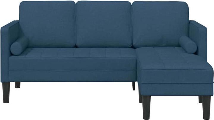 Produktbild vidaXL Sofa 3-Sitzer L-Form Blau 160 cm Stoff (3-Sitzer, Ecksofa)