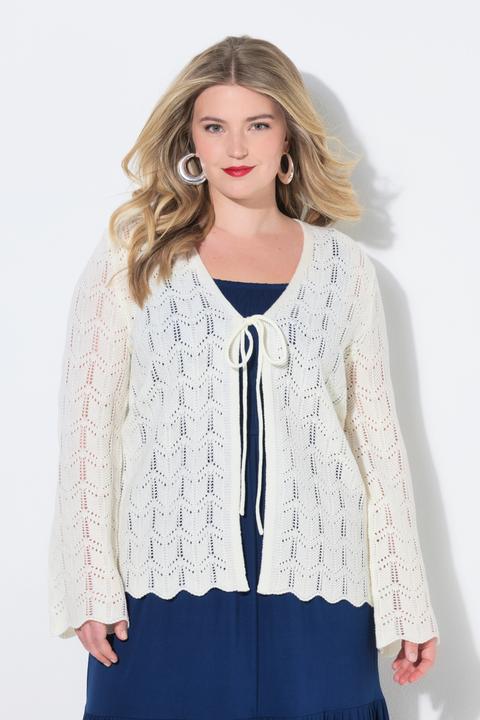 Produktbild Miamoda Strickjacke, gerade Passform, Ajourstrick, Langarm (46, 48)