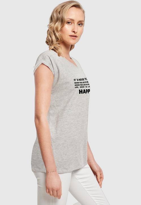 Produktbild Merchcode Ladies Never Too Late Extended Shoulder Tee - 111665 (3XL)