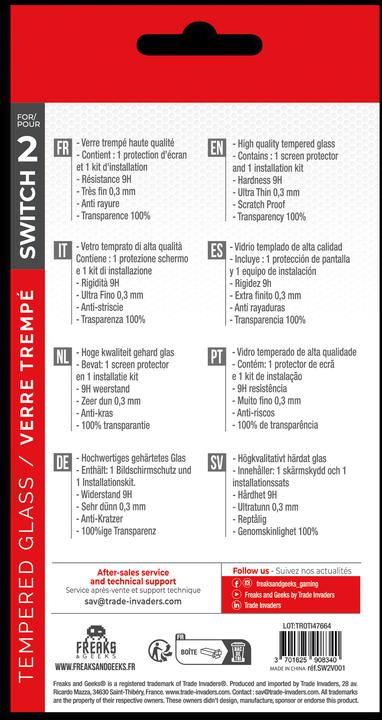 Nährwerte und Zutaten Freaks and Geeks Trade Invaders - Tempered Glass - Switch 2 (Switch 2)