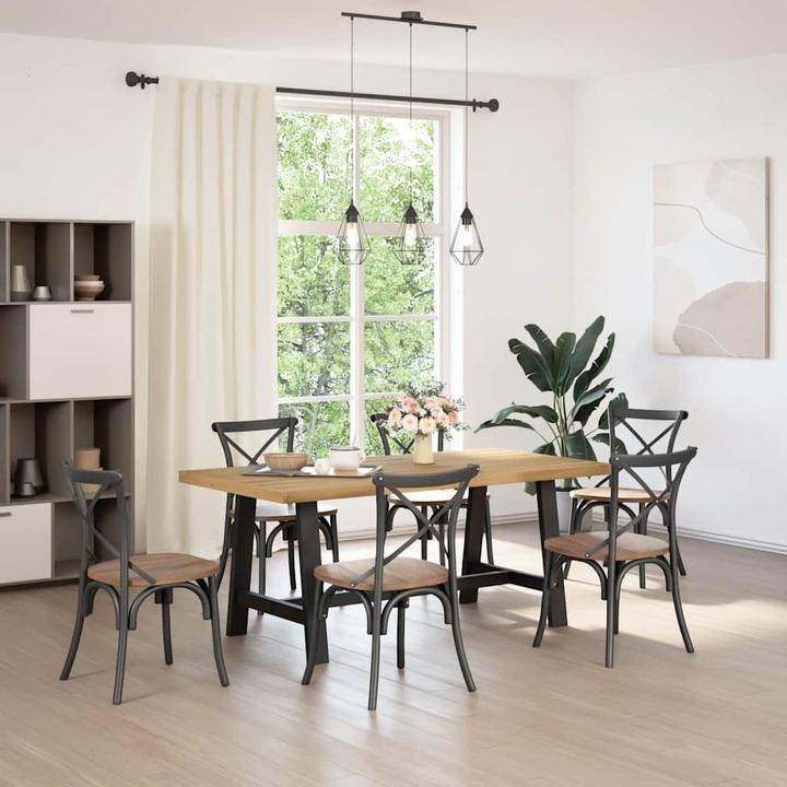 Actual product image VidaXL NOAIN dining table A-shaped legs 180x90x75 cm solid pine wood (180 x 90 x 75 cm)